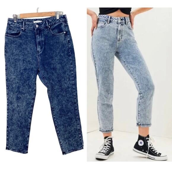 Pacsun Acid Wash Jeans Mom Jean Dark Rinse Blue 30 90s y2K - Picture 1 of 11